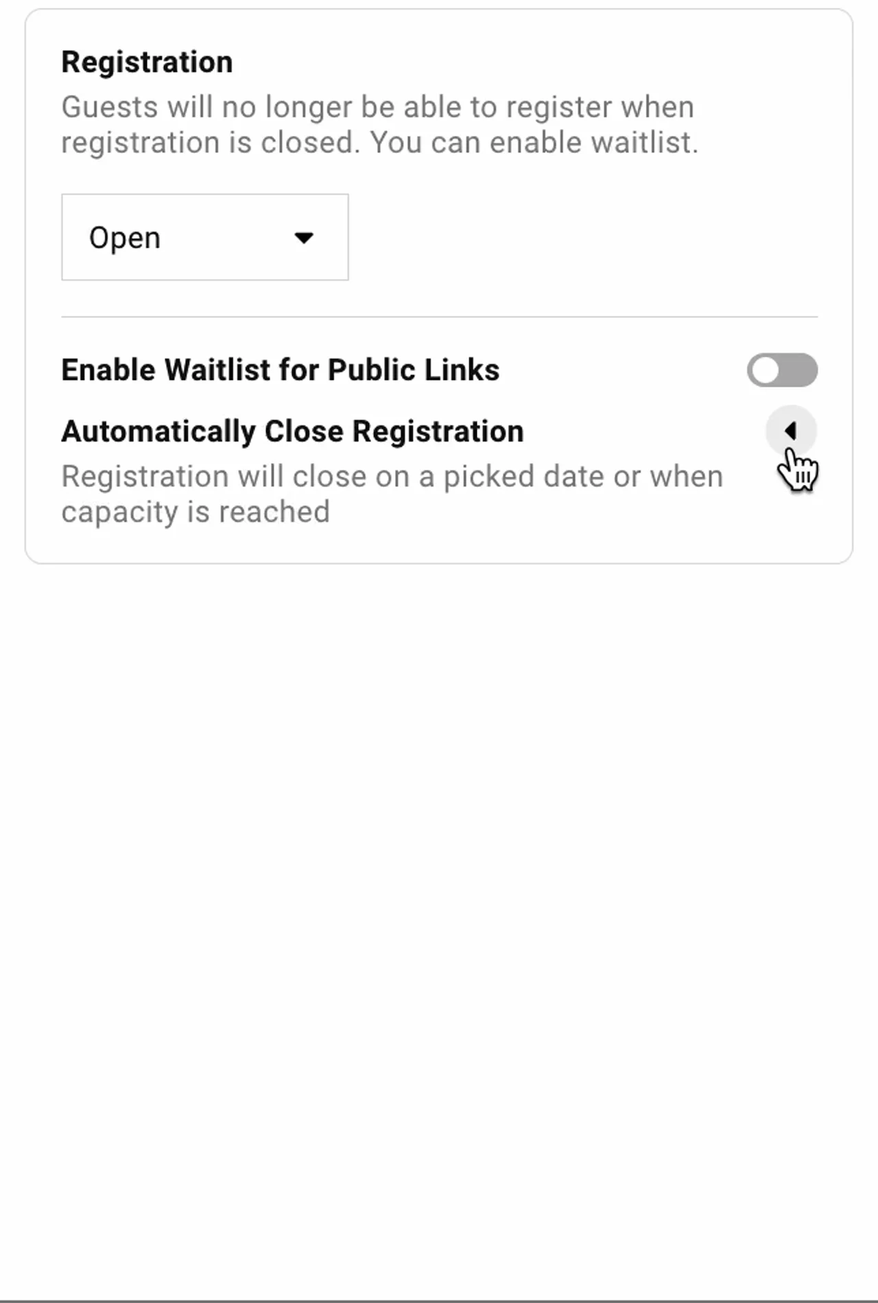 Guest list showing waitlisted guests pending review and approval